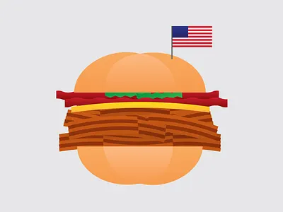 Rejected Bacon Barbecue Sandwich Illustration