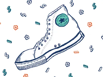 Converse book converse gestural illustration shoes sketching texture