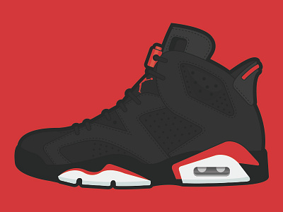 Jordan VI 1991 basketball black illustration jordan 6 jordan vi jordans red retro shoe vi vintage