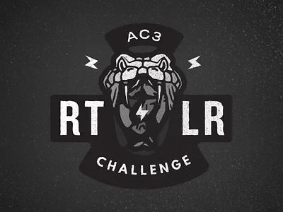 AC3 Rattler Badge app badge challenge code design fangs grey hackathon illustration patch snake vector