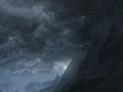 Environment Concept - Storm Valley concept art digital painting photoshop