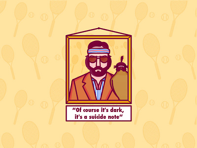 “Of course it's dark..." character illustration mordecai movies portrait the royal tenenbaums