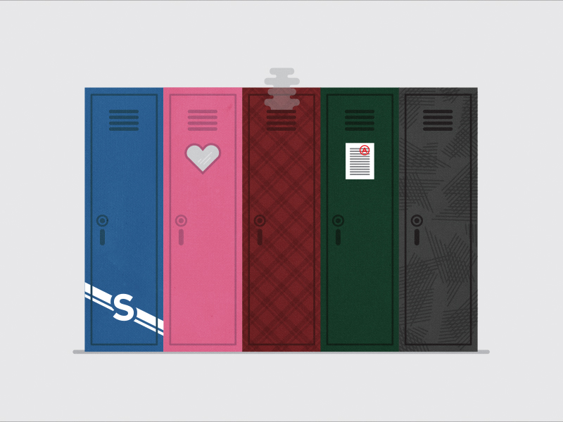 The Breakfast Club: Lockers 2 flat icon illustrator line minimal texture the breakfast club vector vintage