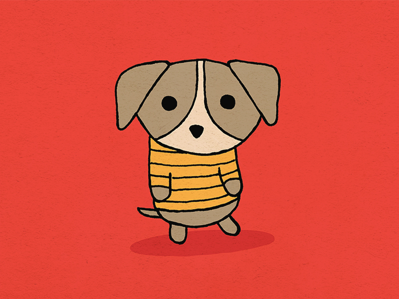 Dog about town cartoon character cute dog drawing kawaii puppy sketch