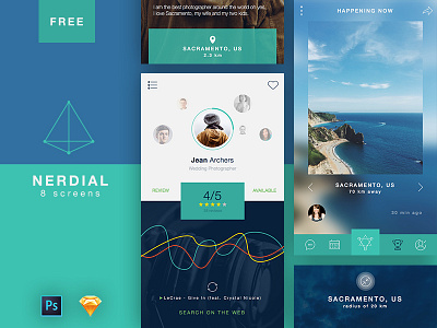 Nerdial UI Kit app free freebie graph interface iphone kit player screen ui ux