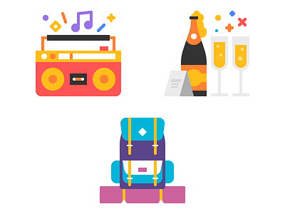 Stickers app bag boombox camp champagne herschel sticker