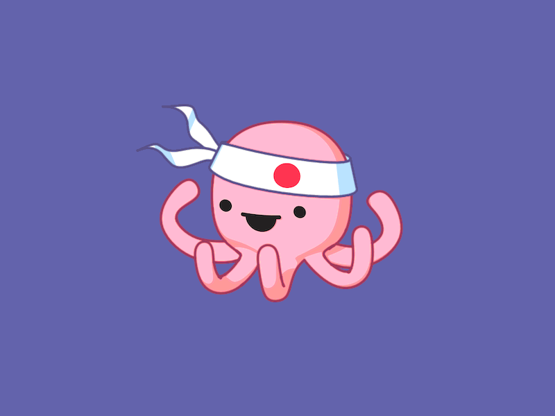 Ninja Octopus c4d cinema 4d flat design karate line art microsoft motion graphics ninja octopus