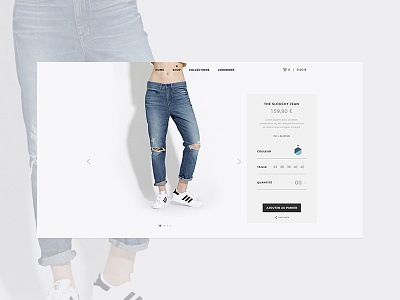 Fashion item page e commerce fashion interface minimal product shop store ui design