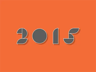 2015 2015 experimental numbers numerals orange outline