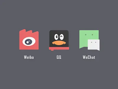 Depart Icons 8 qq wechat weibo