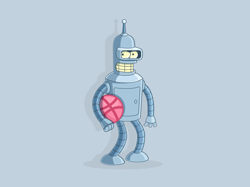 Bender art bender flat futurama hello ilustration