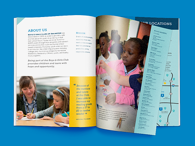 Boys & Girls Clubs of Arlington Brochure brochure collateral design design for good layout non profit marketing print social impact
