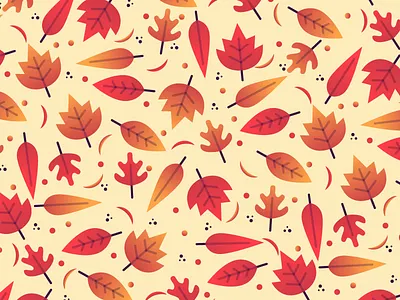 Autumn Pattern autumn country fall illustration illustrator leaves miguelcm nature