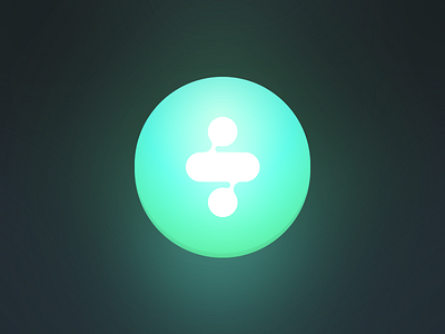 S Mark button glow gradient illustration light logo mark monogram s