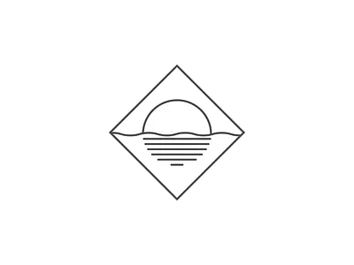 WIP.two app line logo mark sunset water
