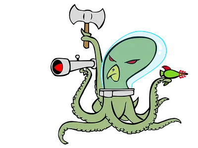 The Battle... bazooka doodle space squid