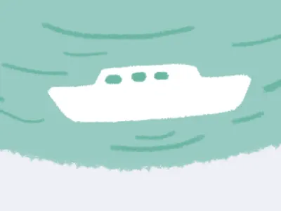 little boat boat digital green illustration mint photoshop relax