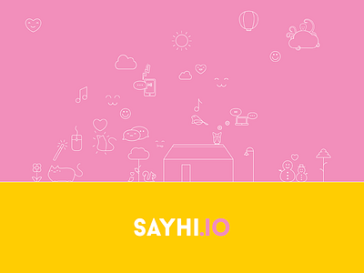 Say Hi Promo Illustration animals cat cute hi illustration octopus outline playful say hi sayhi smiley vector