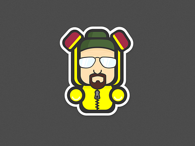 Mini Heisenberg breaking bad cartoon design heisenberg illustration mini sticker