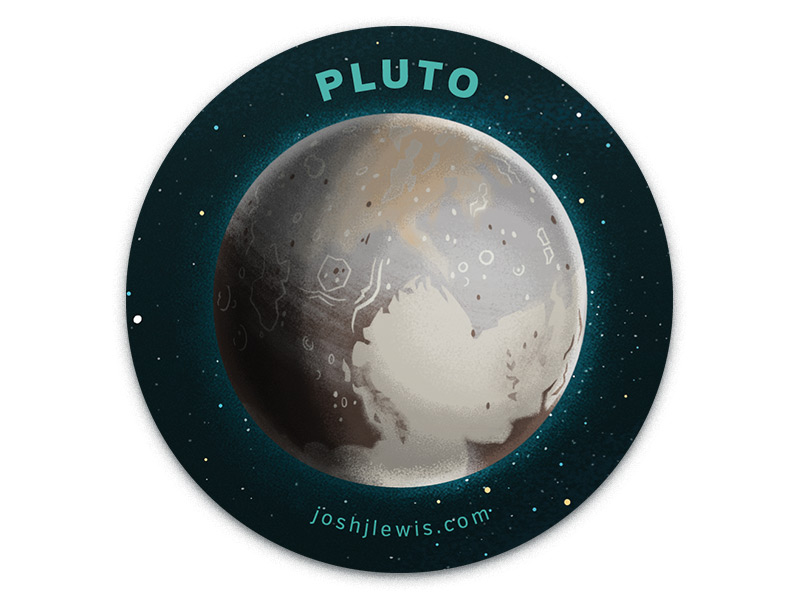 Pluto Sticker illustration planets pluto solar system space sticker