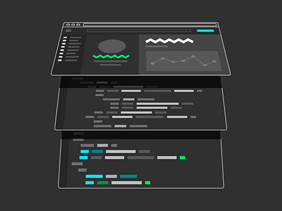 Website layers backend design flat fronted icon illustration vector