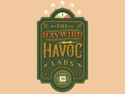 The Haywire Havoc Labs Attraction Sign attraction illustration sign theme park typography