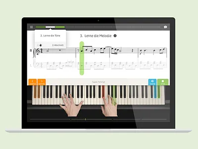 Skoove Piano Trainer UI Design berlin startup educational gui piano user interface