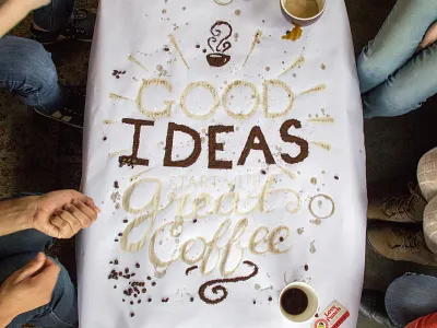 Good Ideas Start With Great Coffee coffee lettering type type poster