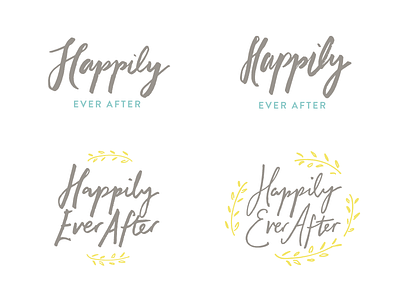 Brush Lettering Logos branch brush hand lettering happily ever after ink leaf logo marriage olive