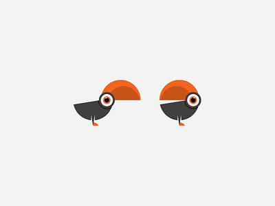 Toucan Twins 2 bird branding flat logo toucan twins