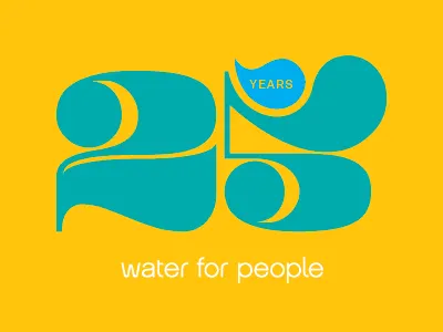 25 years anniversary logo nonprofit water for people
