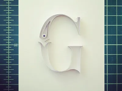 JJBLN - G alphabet font handmade lettering quilling typography