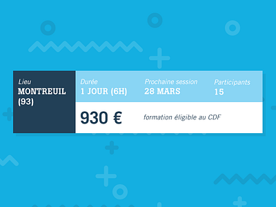 course summary snippet blue pattern blue snippet course summary ticket ui ux web widget
