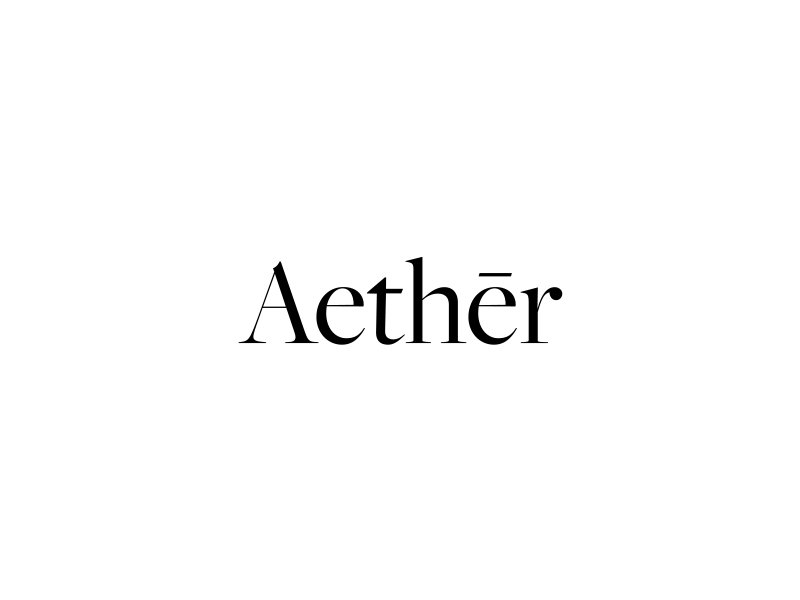 Aethēr ↠ Logo brand branding clean design flat font lettering logo type typography web website