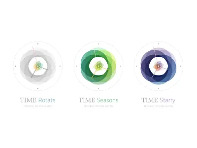 TIME gray green purple rotate seasons starry watch