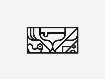 Beer & Food illustration logo monogram monoline outline