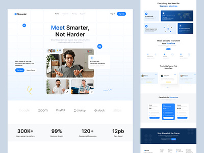 StreamAi - Online Meeting Website UI/UX figma website online booking online meeting website online meetup orbizen studio ui ux design ux designer web design agency website designer website designs website mockup website ui design zoom apps