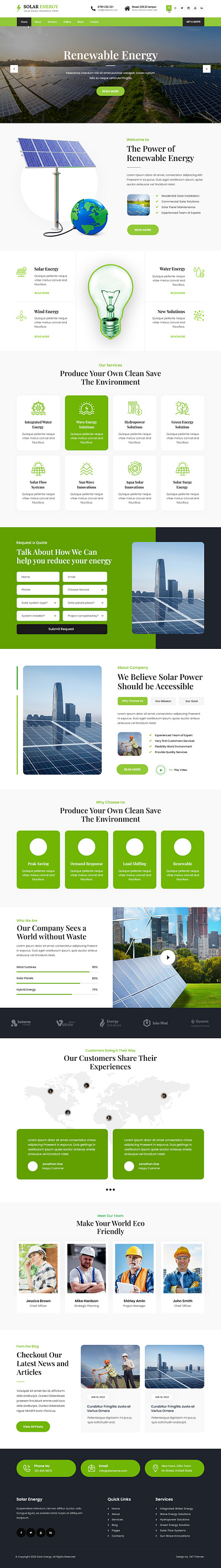 SKT Solar Energy - Free Clean Energy WordPress Theme 3d animation branding clean energy design graphic design illustration logo motion graphics solar solar energy theme design ui website builder wordpress design wordpress development wordpress template wordpress theme