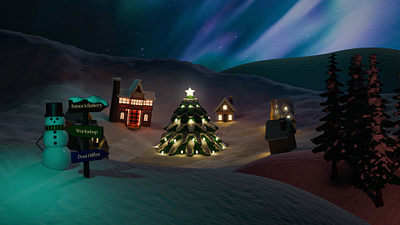 Santa's Village 3d graphic design