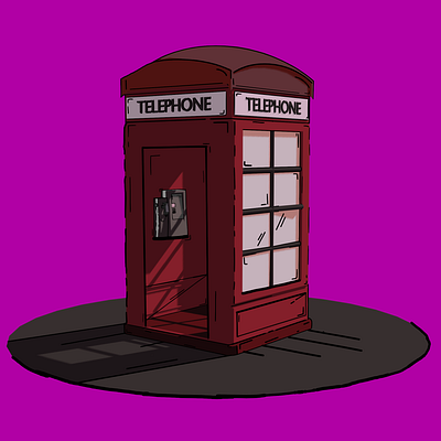 London Telephone Box 3d graphic design