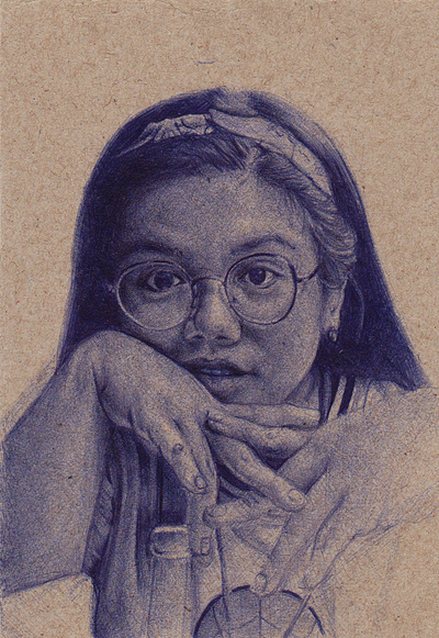 Ballpoint Pen Portrait - Alizza Rein art design drawing illustration