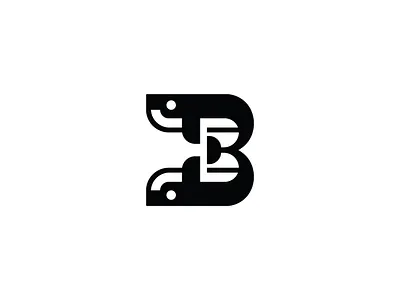 Letter B Whale Logo abstract animal brand company for sale initial letter b logo logo design marine modern ocean whale