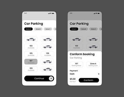 Car Parking app design animation app branding design graphic design illustration logo ui ux vector