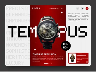 Luxury Watch Web-Design Concept e commerce figma inspiration luxurydesign minimal retro timeless timepiece uiuxdesign watchdesign webdesign wrist watch