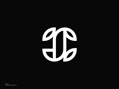 Letter J logo - nature monogram logo