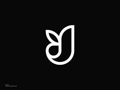 Letter j logo - nature monogram logo nature logo