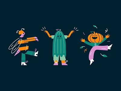 That's the spirit bee character character design children illustrations cucumber cute fun characters halloween illustration illustration 2d minimal art pumpkin spooky vector vector art web illustration