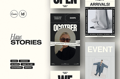 HAUS Stories blogger instagram blogger templates brand design brand designer collective creative studio feminine haus influencer instagram canva instagram post instagram stories instagram story instagram template intentional marketing social media canva social media pack social media template studio standard