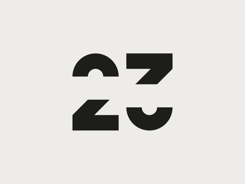 23 Logo 23 ambigram black logo logotype number numbers sign simple