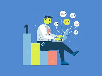 First financial illustration financial fireart fireart studio first flat illustration man notebook startup